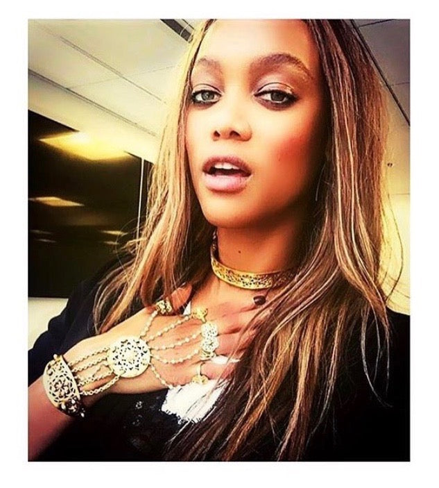 Tyra Banks in Astha Jagwani's Choker and hand harness